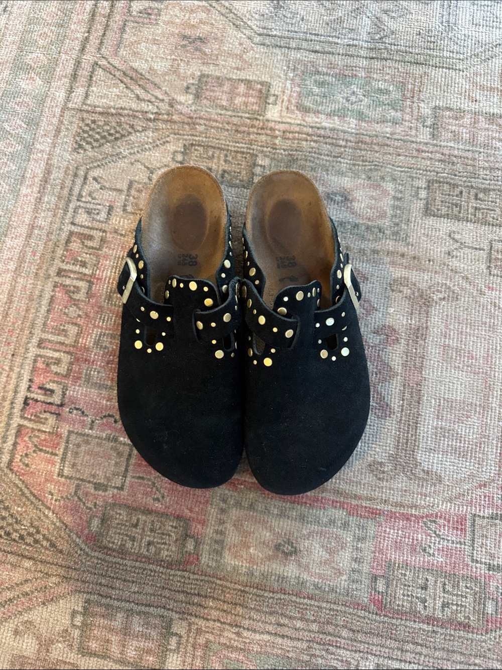 Birkenstock Boston Suede Rivet Studded Clogs